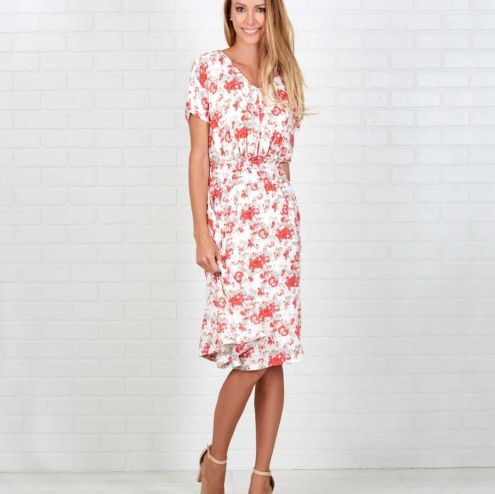 DownEast Fresh Face Dress- Happy Hibiscus